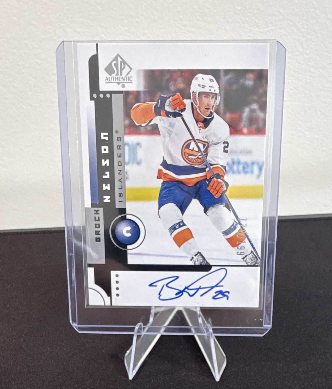 Upper Deck 2021-22 SP Authentic Brock Nelson Auto Islanders #01RA-BN 178/199