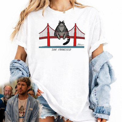 Ryan Gosling Cat Shirt, Golden Gate Bridge San Francisco Cat Graphic Tee