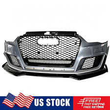 Rs3 Style Front Bumper Kit Grill Lip For Audi A3 S3 8v 2013-2016 Us Stock