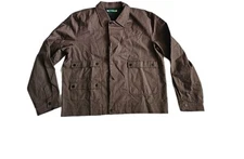 C'est Bon Work Jacket Brown Zip Up Men's SZ Lg Urban Mod Work/ Streetwear Nwot