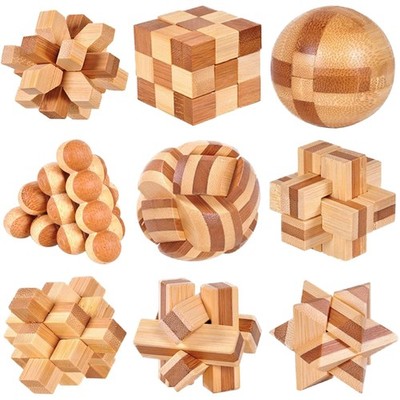 Knobelspiele Holzset, Puzzle, Geduldspiel, Logik, Denkspiele, Geschenk