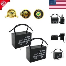2Pcs 450V AC 50/60Hz Run Capacitor 2-Wire Metallized Polypropylene Film Capac...