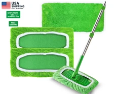 3 Pack Reusable Microfiber Mop Pads for Swiffer Sweeper, Washable Wet Dry Cloths