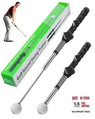 Retractable Golf Swing Training Aid, Golf Grip Trainer for Strength & Tempo 