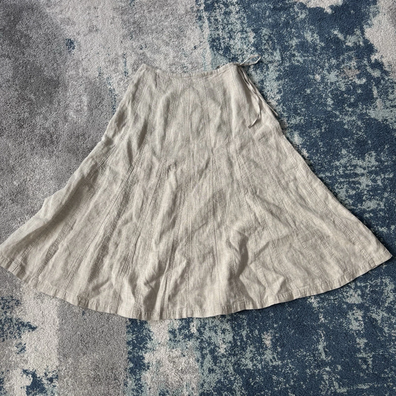 Talbots Skirt Sz 4 Irish Linen Flare A-Line Beige Lagenlook Coastal Faux Wrap
Opens in a new window 