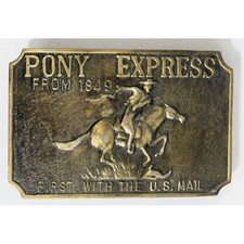 Pony Express From 1849 Belt Buckle First With The US Mail Vintage Western