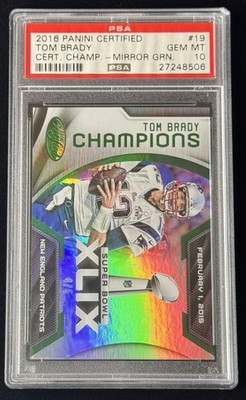 Tom Brady /5 PSA 10 Pop 2 2016 Panini Certified Champions Mirror Green 🏈🐐