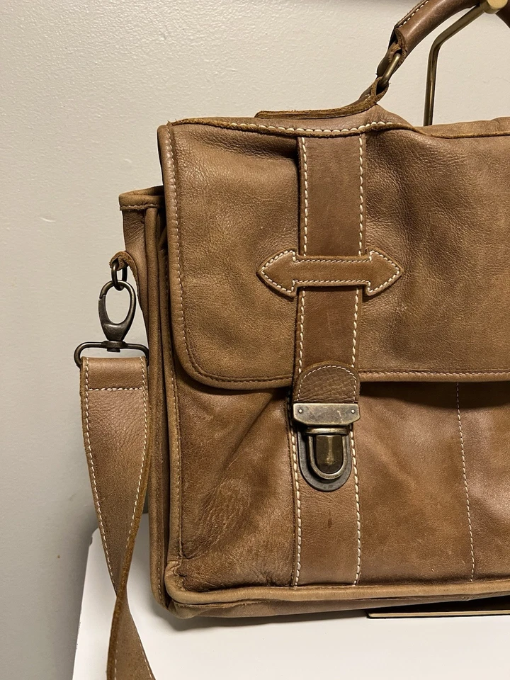 Maletín/bolso mensajero de cuero genuino Roots Grad School Tribe Foto 2 de 4