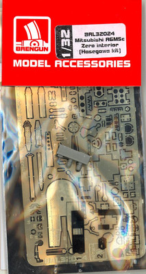 Brengun Models 1/32 MITSUBISHI A6M5c ZERO INTERIOR DETAIL SET Resin & Photo Etch