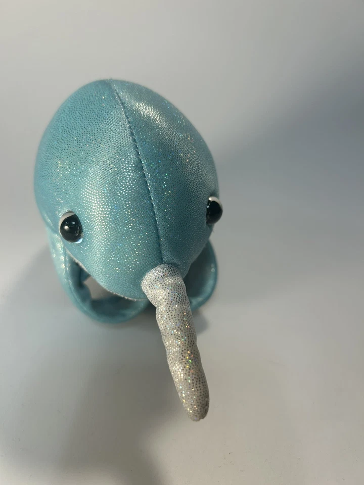 Wild Republic Blue Sparkle Narwahl Huggers Slap 手镯 可穿戴 长毛绒 — 第 3/4 张图片