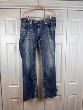 BIG STAR Women's LIV Low-Rise BOOT CUT 5-Pockets BLUE DENIM JEANS Sz 34L