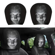 2PCS Scary Car Headrest Covers Halloween Horror Seat Protector Funny Decor