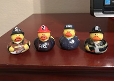 Firefighter Rubber Ducks - Set of 4 - 2 1/2 inches tall