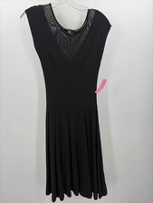 Pre-Owned Mango Black Size XS Knee Length Short Sleeve Dress