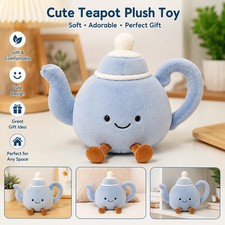 Cute Teapot Plush Toy Soft Stuffed Animal Kawaii Tea Pot Pillow Doll Kids Gift H