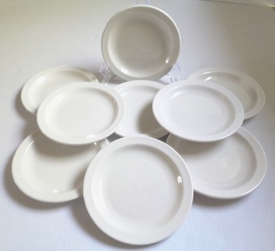 Buffalo China Plates, Off White Restaurant Ware, Salad, Bread, Dessert, Set of 8