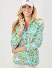 NWT Lilly Pulitzer Leona Zip Jacket Sunbathers Bliss Size M