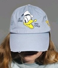 Donald Duck Hat Disney Blue Cap One Size Strapback Embroidered Distressed