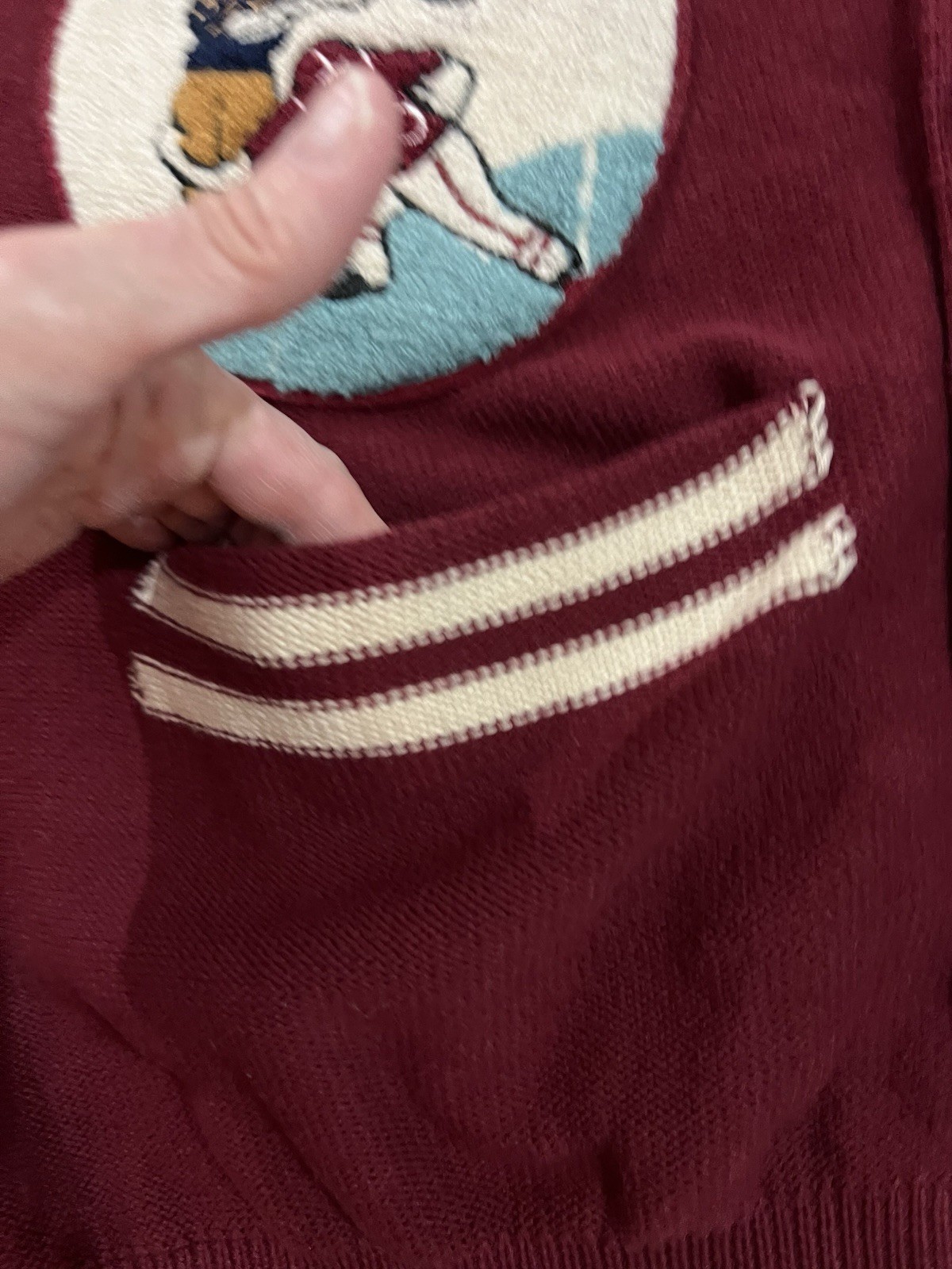 Found Fin Varsity Patch Collared Cardigan Sweater… - image 8