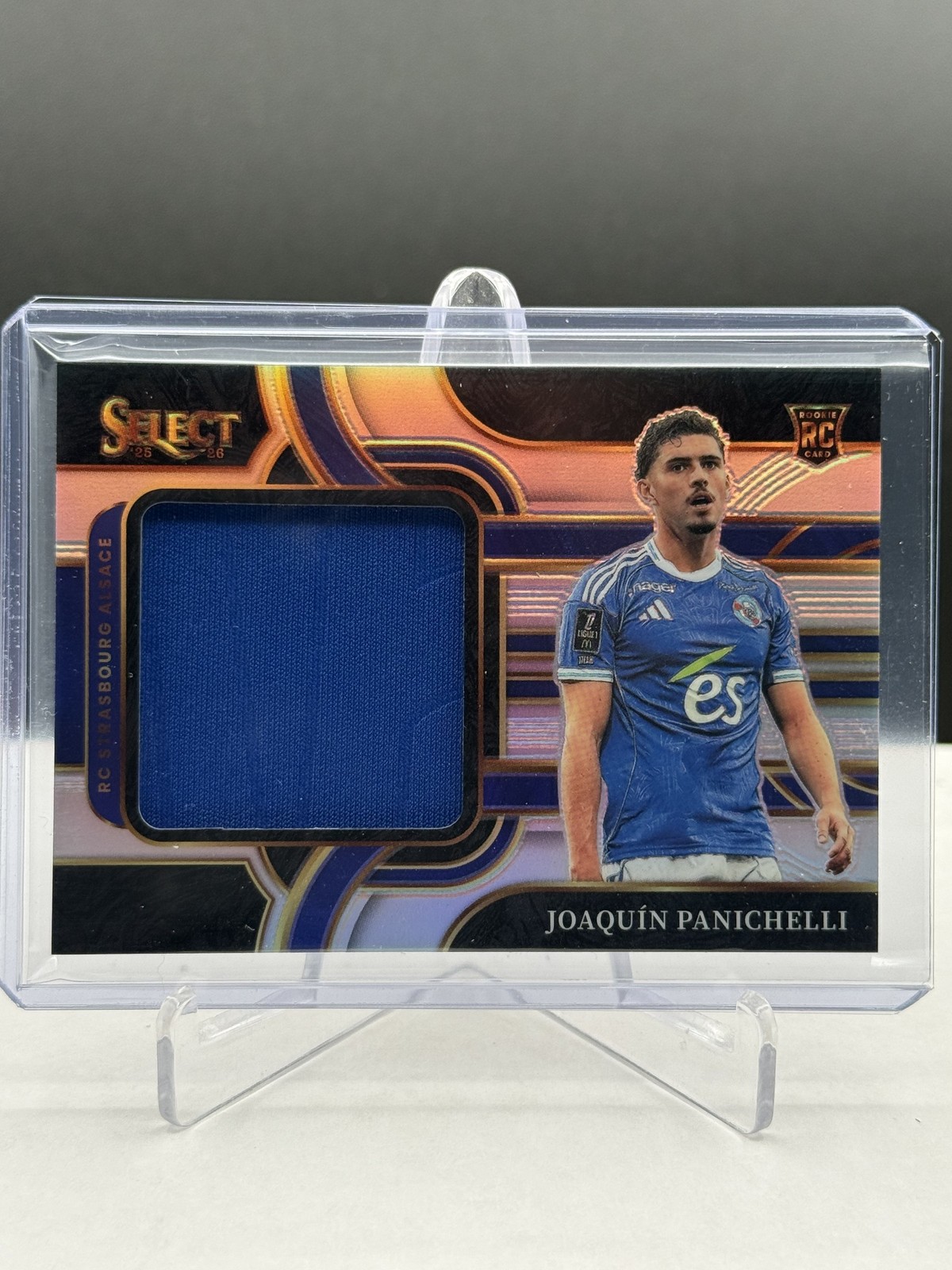 Joaquín Panichelli RC 2025 Panini Select Ligue 1 Jumbo Patch Strasbourg #JA-JPA