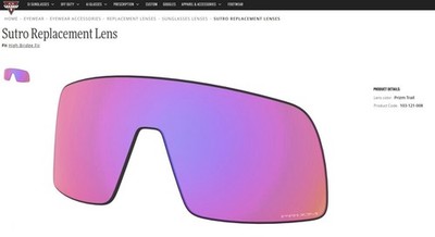 Oakley Sutro Replacement Lens Prizm Trail AOO9406LS with Pouch