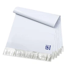 POLYSELLS 100 pcs 19x24 Inches White x Silver Poly Mailers Shipping Envelopes...