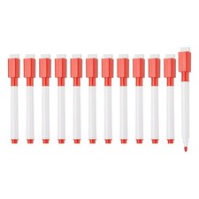 Whiteboard Pen, 0.5-1mm Fine Tip Dry Erase Red White Board Markers, 12 Pcs