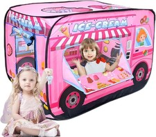 Pop Up Tent for Kids.Ice Cream Truck Play Tent.Large, Easy to Organize Icecream