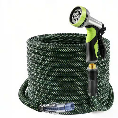 0.75 In. X 50 Ft. Garden Hose with 10 Function Sprayer and Leak Proof for Yard a