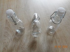 3 Stück 100 ml leere Glasflaschen  Likörflaschen Flasche rund Bügelverschluss
