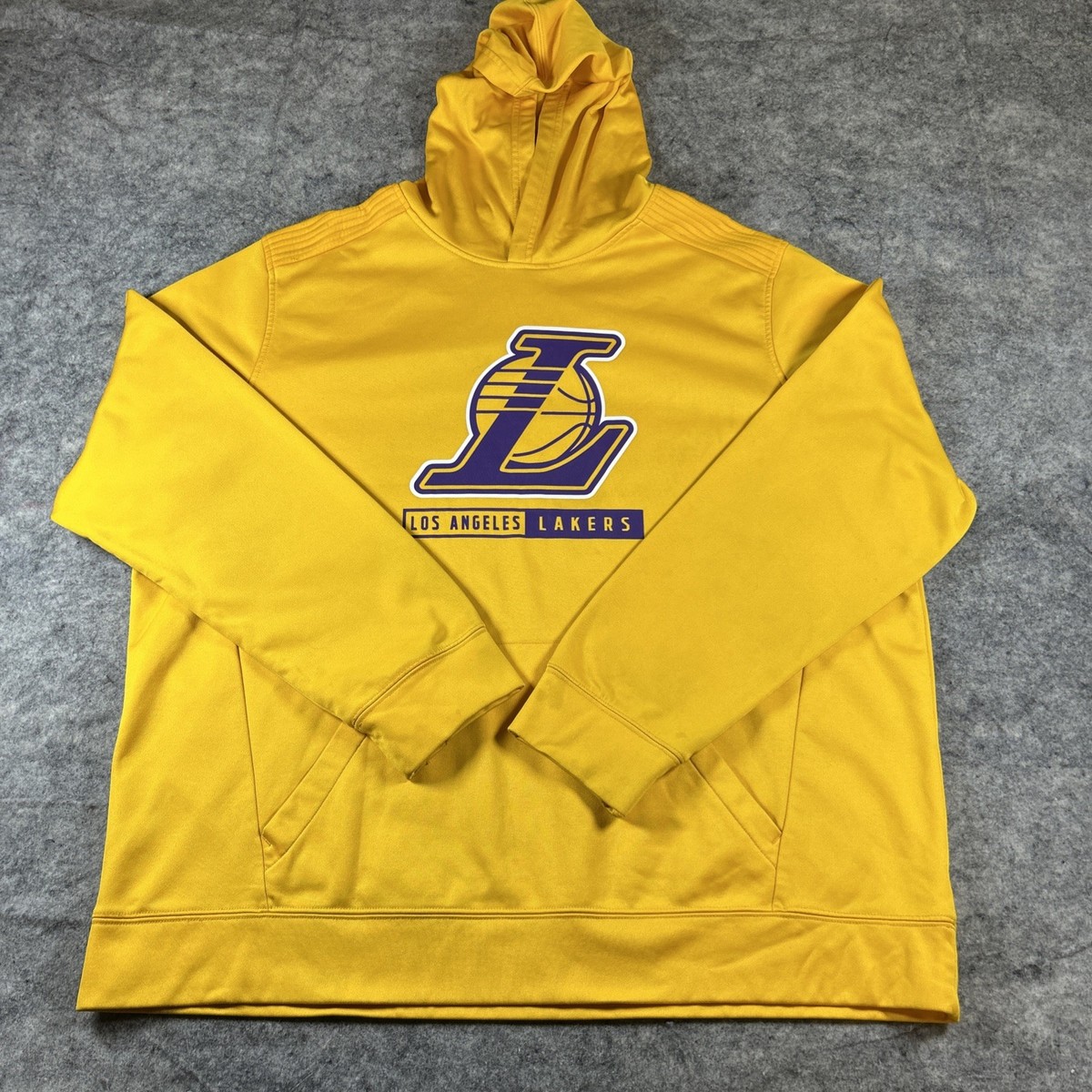 Los Angeles Lakers Mens 2XL Yellow Hoodie Nylon Hooded Sweatshirt