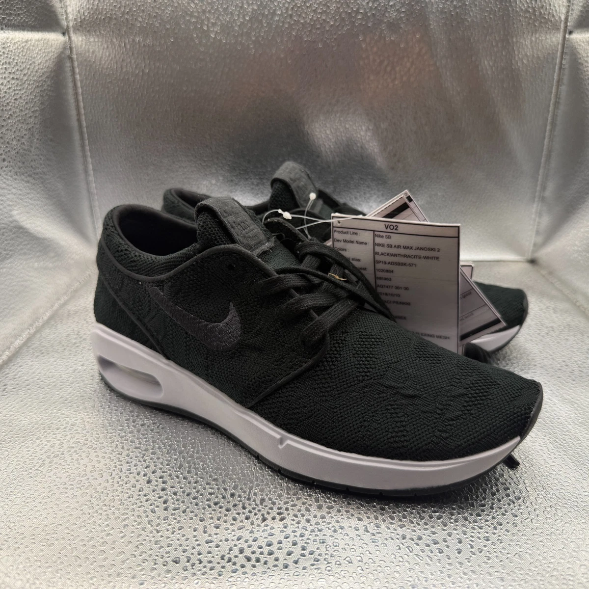 Size 4.5 Nike SB Air Max Janoski 2 Black‎ Unisex Low Running Sneakers AQ7477-001 Nike SB Air Max Janoski 2 Shoes Black AQ7477-001 Mens Size 8  main image 2