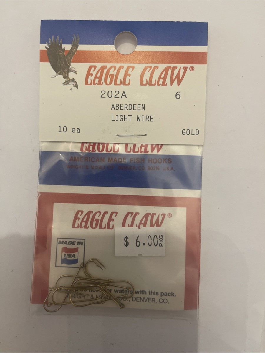 FROMAN INSECTLANG Mルーア5-28g 2本組み2.04cm Eagle Claw 202A-6 Aberdeen Size 6 Fishhooks, 10 Pack | eBay