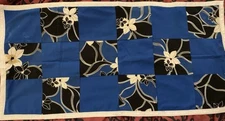 Handmade Black And Blue Floral 🪻Table Runner