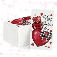 Valentine Disposable Paper Decorative Guest Napkins, Happy Valentine's Day 50