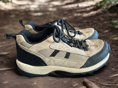 Lands End Trail Hiking Shoe size 7 Women Tan Suede Lace Up Comfort Walking 86474