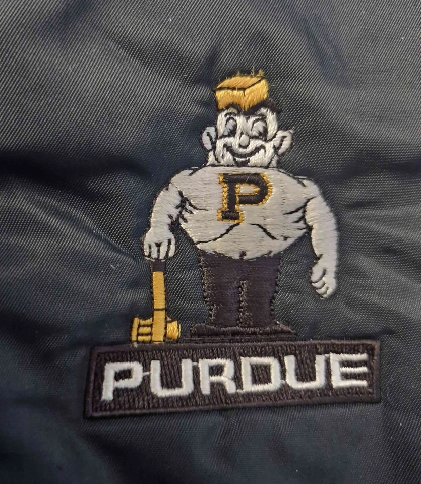 Veste College Bombers ou Teddy satin Vintage An 80 vintage US Purdue Mixte S - Photo 4/4