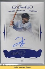 2018 Panini Flawless Signatures Sapphire 3/7 George Springer Auto READ 6fs