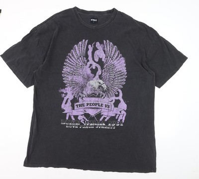 The People Vs Herren schwarz Grafik Adler T-Shirt Medium