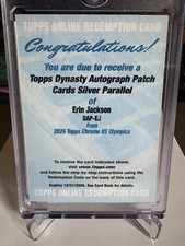 Erin Jackson Topps Dynasty  Topps Chrome U.s. Olympics Silver Parallel /5 Rare!!