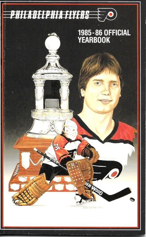 Philadelphia Flyers Media Guide 1985-86 Pelle Lindbergh Mark Howe Busch Beer