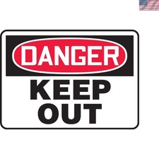 Vinyl Adhesive Danger Keep Out Sign - OSHA Compliant, 7" x 10", Red/Black Colors