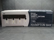 Hampton Bay Regan 29.25 in. 4-Light Matte Black Bathroom Vanity Light