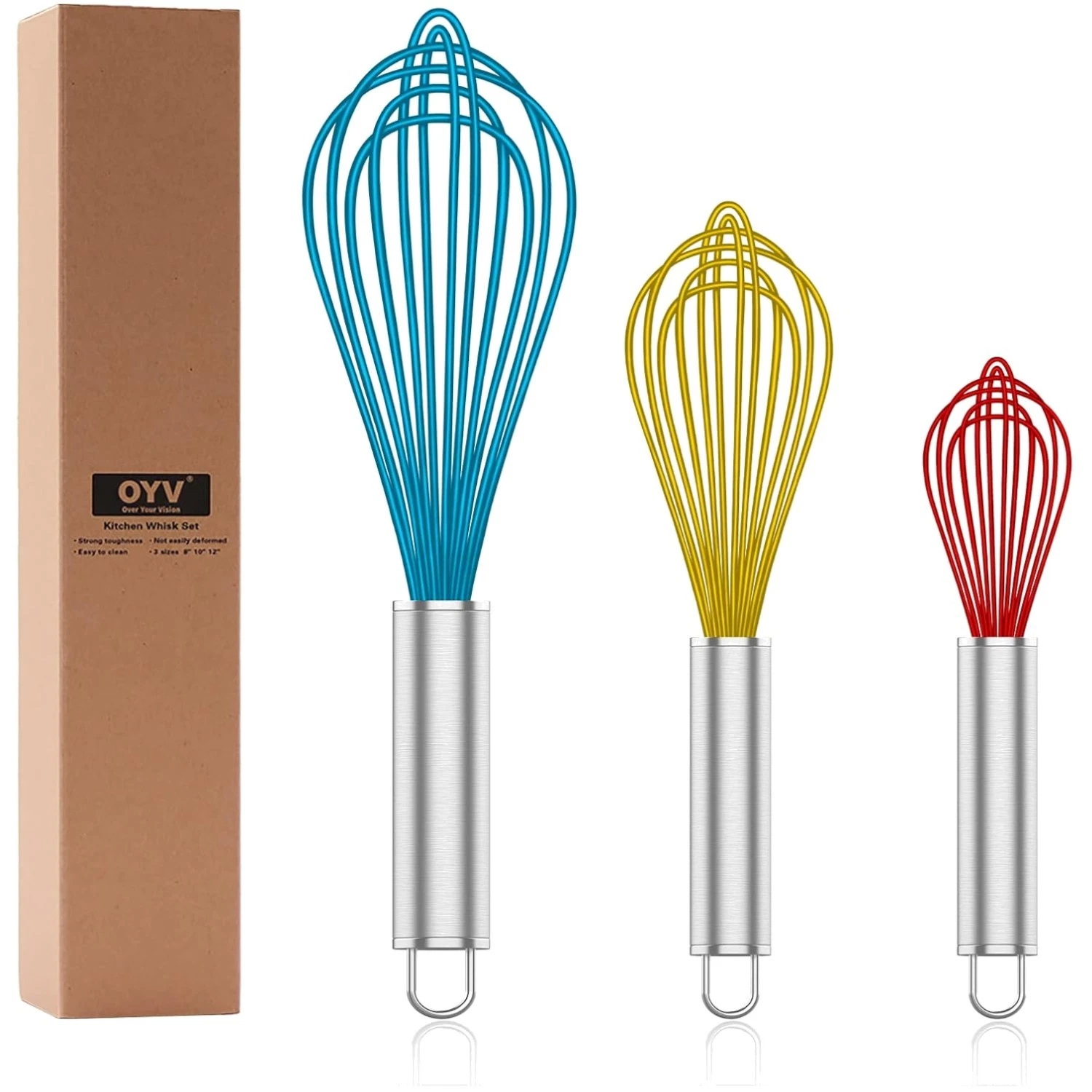 Durable Stainless Steel Whisks with Silicone Coating