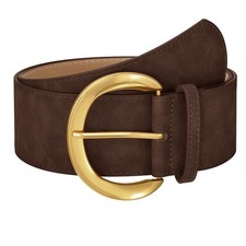 Women s Wide Leather Belt for Dresses Fashion Casual Laides Thick Suede Belt ...