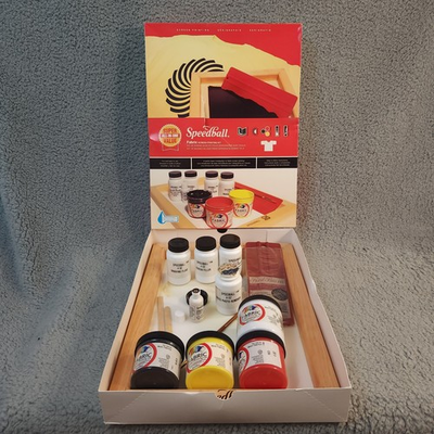 #ad #ad SPEEDBALL All in One Fabric Screen Printing Kit Partially Open $39.95