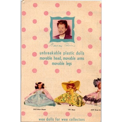 Nancy Ann Storybook Dolls Advertising Leaflet Unbreakable Plastic Dolls B6