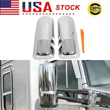 Pair Left Right Chrome Door Mirror Covers For Kenworth T680 T880 W990 2013-2024 Pair Left Right Chrome Door Mirror Covers For Kenworth T680 T880 W990 2013-2024