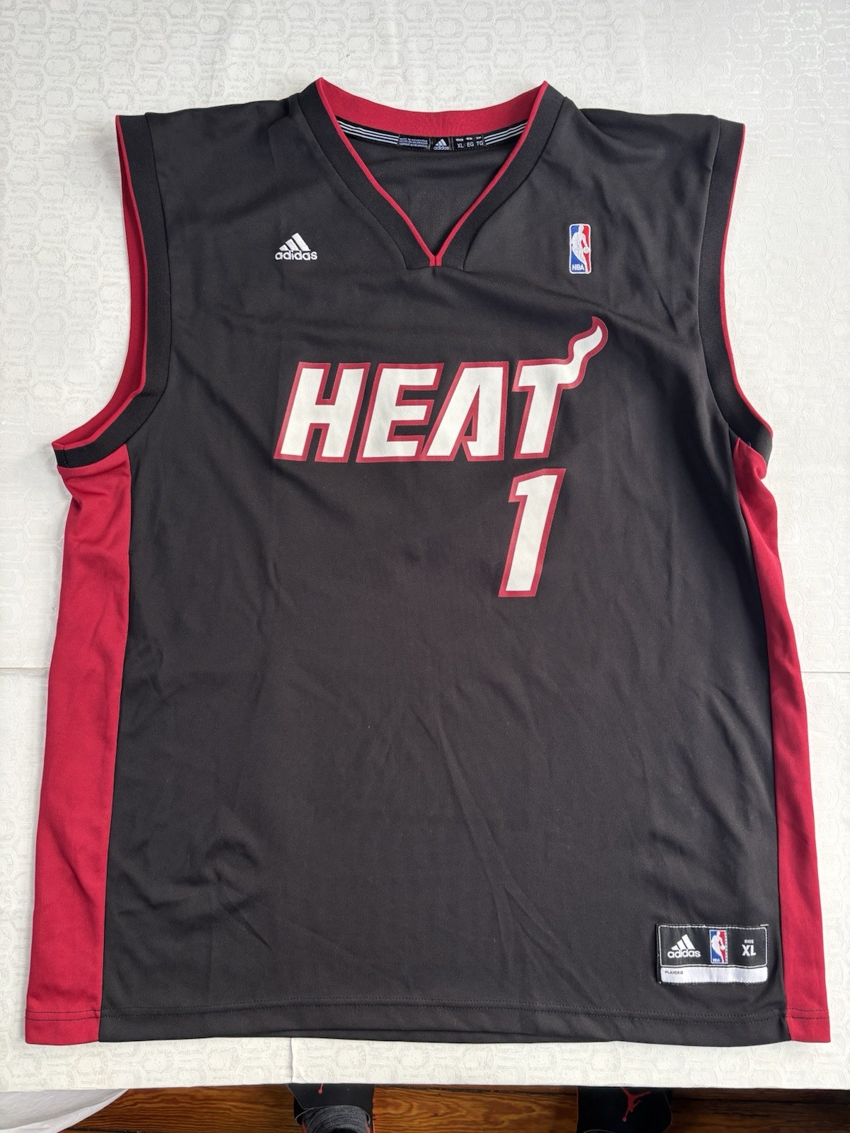Chris Bosh Miami Heat adidas Jersey Men XL Black 2011 2012