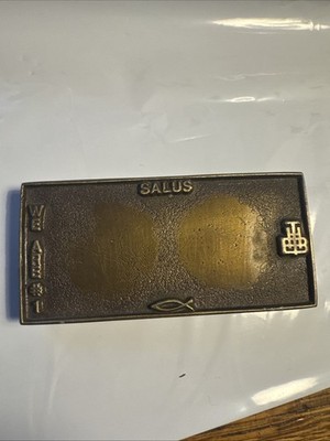 VINTAGE  Coin Collector Project Belt Buckle Salus We Are #1 Fast Free Shipping